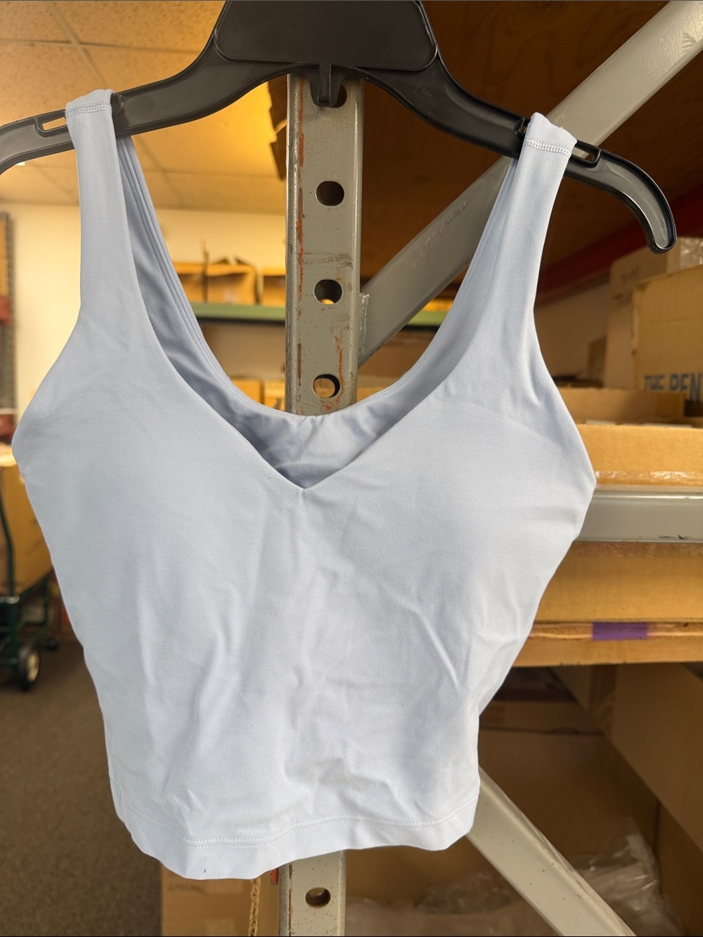 Light blue V-Neck Cropped Tank Top
